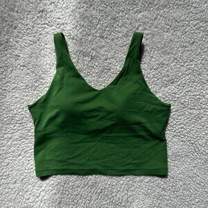 Athleta Transcend V-Neck Crop Sports Bra Viridian Size Large